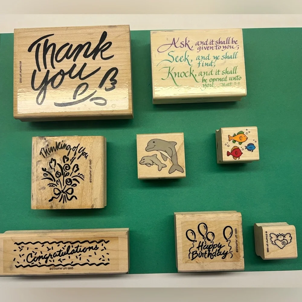 8 Ink Stamps for making Cards, etc